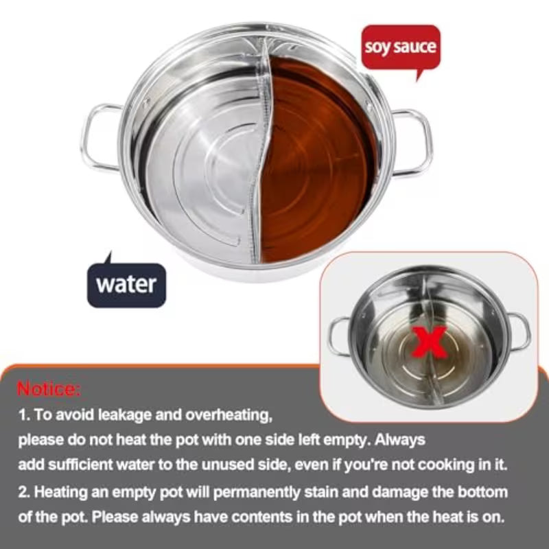 Stainl Steel Hot Pot with Divider