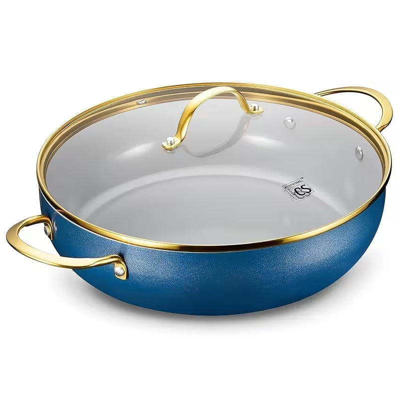 12 Inch Nonstick Large Deep Frying Pan with Lid