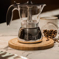 transparent tabletop espresso maker, stainless steel moka pot